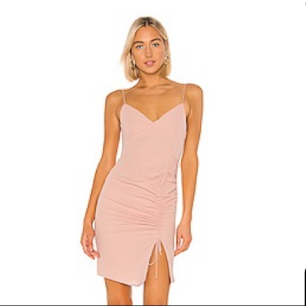Revolve Superdown Side Ruched Dress Medium Blush
